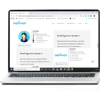 free email format for signature